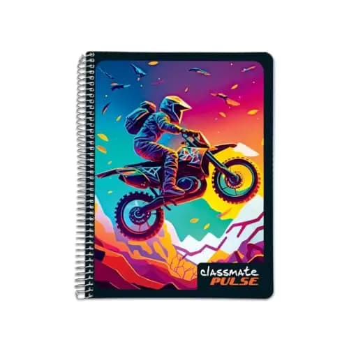 Classmate Pulse Spiral Notebook - 240 mm x 180 mm, Soft Cover, 180 Pages, Unruled