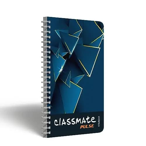 ITC Classmate Pulse| 6 Subject Spiral Notebook | 297 mm x 210 mm | Unruled | 500 Pages | Pack of 1
