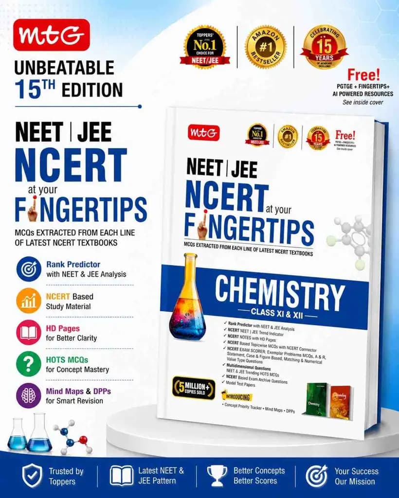 MTG NCERT at your FINGERTIPS Chemistry For NEET & JEE Exam 2026-2027 | NCERT Exam Scorer, Concept Priority Tracker, HOTS MCQs, Mind Maps & DPP with HD ... Edition (Based on NEET/JEE Latest Pattern)