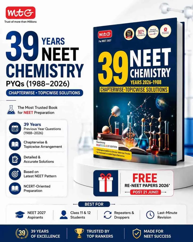 MTG NEET PYQ 39 Years Chemistry for NEET 2026–2027 | Chapterwise Topicwise Solved Question Papers