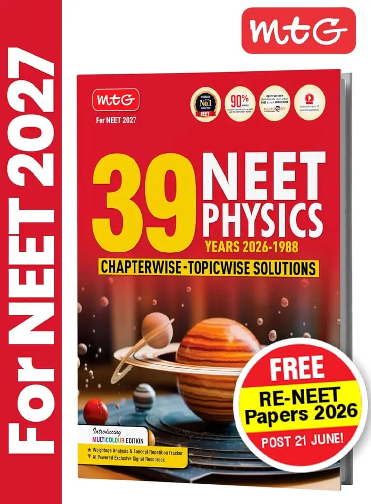 MTG NEET PYQ 39 Years Physics Book for NEET 2026–2027 | Chapterwise Topicwise Solved Question Papers