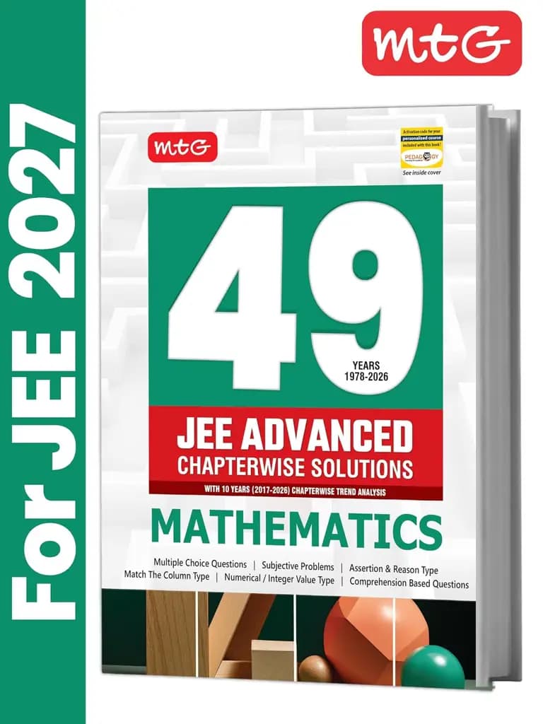 MTG 49 Years JEE Advanced PYQ Mathematics Book (2026–1978) for 2027 Exam | Chapter-wise Solved Question Papers with Trend Analysis & Free Smart Book