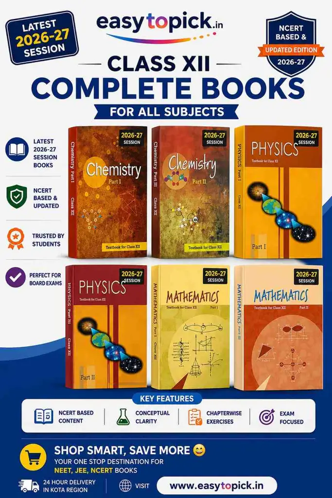 Original NCERT Class 12 Physics Part I & II, Chemistry Part I & II & Mathematics (Set of 6 Books) | Latest 2026–27 Edition